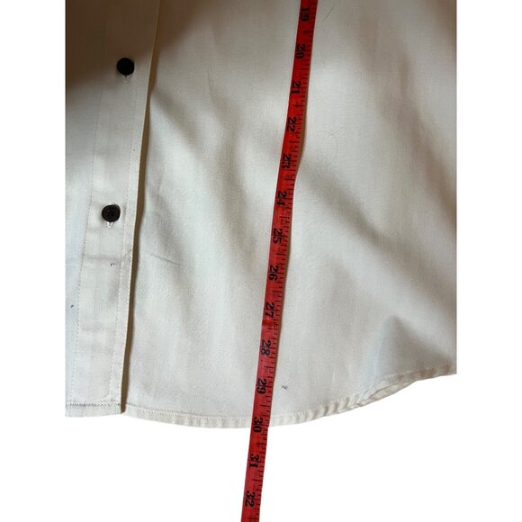 Marsh Landing Women White Long-Sleeve Shirt Button-Down Cotton Large Pockets - Picture 16 of 16